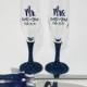 Navy Glitter Toasting Flutes and Cake Knife Server Set, Mr and Mrs Champagne Flutes, Mr Mrs Toasting Flutes, Personalized
