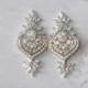 BRIANNA Crystal Bridal Earrings Wedding Earrings Swarovski Bridal Jewelry Art Deco Flower Leaf Dangle Chandelier Earrings, Bridesmaids