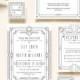 Art Deco Wedding Invitation - Wedding Invitation Template - Art Deco - Great Gatsby - Simple Wedding Invitation - Gold - Invitation Suite
