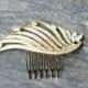 Gold Hair Comb, Gold Crystal Bridal Hair Comb,Swarovski Crystal Gilded Wedding Hair Comb ,Diamante Hair Comb, Gilded Wings of a Feather Comb