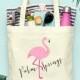 Palm Springs Flamingo Lets Flamingle Bachelorette Party Totes- Wedding Welcome Tote Bag