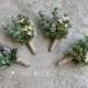 Greenery Boutonniere Corsages / Saga green /Greenery wedding / Eucalyptus Boutonniere/ Succulent Boutonniere/ Rustic wedding / Green wedding
