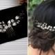 Bohemian wedding hair comb, Silver leaves bridal hair comb, Floral Bridal hair piece, Wedding headpiece PG0006