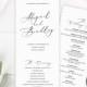 Wedding Program Template, TRY BEFORE You BUY, Printable Order of Service, Instant Download, 100% Editable, 3.5x8.5, Ceremony Program