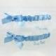 Personalized handmade Something Blue Bridal Wedding Garters - Personalize Keepsake - You're Next Toss or Nice Catch Toss - Garter Set