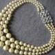 Vintage Three Strand Pearls With Open Backed Bezel Set Crystal Clasp