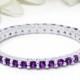2mm Full Eternity Stackable Stacking Round Simulated Purple Amethyst Wedding Band Ring 925 Sterling Silver