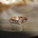 Delicate Rose Gold Plated Dainty Stackable Ring with Marquise Crystal