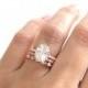 Wedding Ring Set. Rose Gold Oval Engagement Ring Set. Stacking Rings. Rose Gold Wedding Rings. Anniversary Rings. Rose Gold Rings.