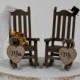Wedding Cake Topper, Bride, Groom, Rocking Chairs, Sunflowers, Country, Rustic, Wooden, Mr, Mrs