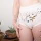 SPECIALTY PRINT High Waist Panty - Off White Bridal Bouquet Print - Organic Cotton Underwear