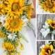 Artificial Sunflower and Daisy Bridal Bouquets, Sunflower Bridal Flowers, Daisy Sunflower Wedding Flowers
