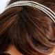 Triple Rhinestone Ribbon Headband, Wedding Headpiece, Rhinestone, Crystal, Accessories, Bridal, Wedding, sparkle