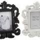 Black White Mini Baroque Photo Frame Place Card Holder - Cadre Rococo Picture Buffet Label Table Number Wedding Luxury Regal Decorative