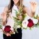 Bridesmaid hoop Bouquet, flower girl basket, wreath bouquet