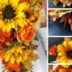 Fall in Love Artificial Sunflower Bridal Bouquet Set, Fall Sunflower Bridal Flowers, Orange Sunflower Wedding Flowers