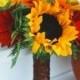 Sunflower daisy fall wedding bouquet