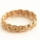 14K Solid Gold Braided Wedding Band, Celtic Knot Wedding Band Ring, Gold Eternity Band Ring, Gold Wedding Band For Men Or Women