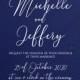 Wedding invitation set navy blue peony anemone PDF 5x7 in customize online