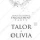 Minimalistic olive eucalyptus leaves brunch line art trend ink wedding engagement invitation set PDF 5x7 in edit template