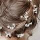 Baby Breath Bridal Hair Piece, Rustic Wedding Hair Piece, Flower Hair Pin, Gypsophila Bobby Pin, Bridesmaid Hair Accessory, Floral Headpiece
