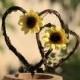 Sunflower Hearts Cake Topper ~ Vineyard Wedding ~ Country Wedding ~ Rustic Wedding