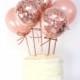 Rose Gold Mini Cake Balloon Pop Toppers 5"  