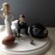 Atlanta Falcons  Wedding Cake Topper Bridal Funny Football team Themed Ball and Chain Key with matching garter Hair color changed for free