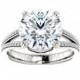 Gopi Gems Split Shank Ring, Round Brilliant Cut 4.00Ct, Moissanite Diamond ,White Gold Ring,Engagement Rings,Perfact for Gift,OR As You Want