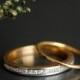 Wedding Ring Set. Princess Cut Diamond Channel Set Engagement Ring. Thin Stackable Gold Bridal Wedding Band. Half Eternity 14K Gold Band