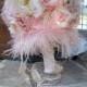 Shabby chic Bridal bouquet with Rhinestones Beadings Pearls , Blush pink bouquet, Alternative Bridal Brooch Bouquet, Wedding Bouquet