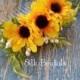 Silk mini sunflower hair comb bridal silk wedding flowers bridesmaid flower girl country rustic wedding accessory