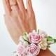 Pink Rose Prom Wrist Corsage - Rustic Wedding Flower Bracelet, Beach Bridal Accessories