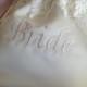 WEDDING CARD BRIDAL Bag, Ivory Embroidered Drawstring Bag w/Light Ivory Double lace, Money Bag, Keepsake/Heirloom Bag, 12" Tall x 11" Wide.