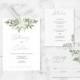 Simple Sage and Pink Floral Wedding Invitation Suite - Bethany + Collin