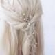 Silver hair wire crystal hair accessories bridal jewelry wedding jewelry beaded bride