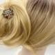 Vintage Rainbow Headpiece, Crystal Hair Pin, Flower Hair Clip, Bridal Headpiece, Floral Wedding Hair Piece, Swarovski Rhinestone Hair Pin