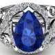 Pear Cut Sapphire Ring In 14K White Gold 2.32 Carat For Online Sale