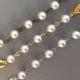 Pearl Necklace Extender in Gold Silver or Bronze and Cream Ivory or White Swarovski pearls to lengthen vintage necklaces fish hook clasp