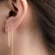 Long Threader Earrings - Delicate Chain Earrings - Edgy Earrings - Pull Trough Earrings - Bar Ear Threader - String Earrings - CHE024