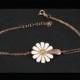 Daisy Camomile Custom Name Bracelet / Customized Personalized Special Flower Bracelet / 925 Solid Sterling Silver Bracelet
