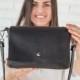 Leather Crossbody Bag With Adjustable Strap • Women Leather Shoulder Bags • Black Small Leather Purse • Everyday Crossbody Leather Bags