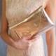 Rose gold leather clutch bag / Copper envelope clutch / Bag available with wrist strap / Genuine leather /  Bridesmaid gift / MEDIUM SIZE