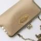 Wedding clutch bag, taupe silk bridal purse, Art Deco wedding bag, bridesmaid gift with personalisation