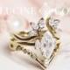 Marquise Moissanite Diamond Engagement Ring Set 