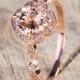 Authentic 1.50ct. Round Cut Morganite, Real Diamond Engagement Ring for Women 14k Rose Gold, Gift For Mother,Girlfriend,Promise Ring,Sister