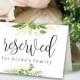 Reserved Printable Reserved Wedding Sign Reserved Table Sign Wedding Printable Wedding Template Instant Download Editable PDF Greenery DIY