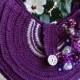 Purple Round Bag - Crochet Top Handles Women's Purse - Crochet Free-form Bag - Young Women's Unique Handmade Purse - Bag Gift For Her