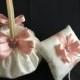 Blush flower girl basket, blush ring bearer pillow, white or ivory flower girl basket, wedding flower girl basket, lace wedding ring pillow
