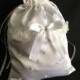 White wedding dollar dance bag, wedding money bag, bridal mone bag, white bridal bag, bridal purse, custom ribbon colors